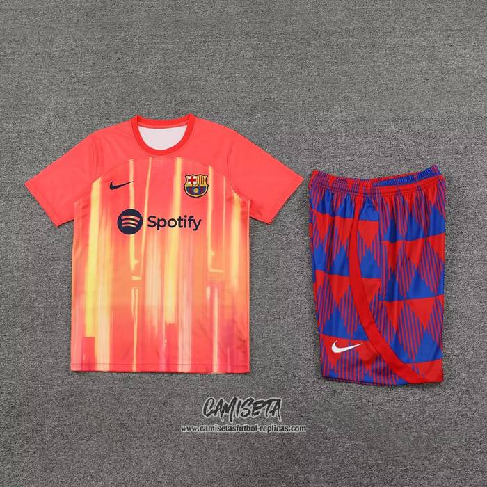 Chandal del Barcelona 2023-2024 Manga Corta Naranja - Pantalon Corto